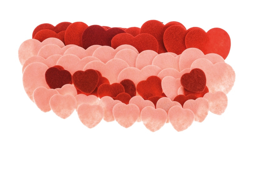 Naklejki z filcu Serca (60szt) FVW06 Brewis